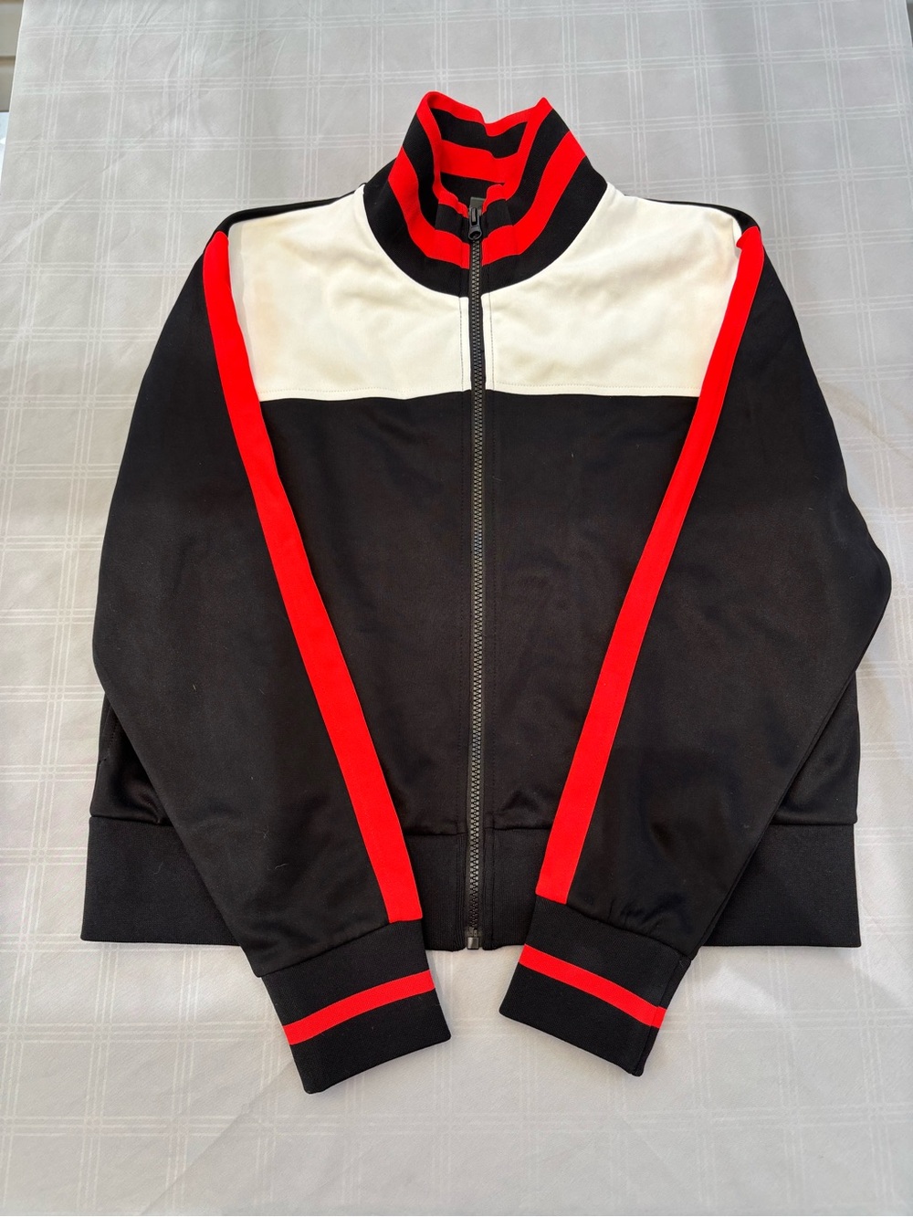 Wild Fable Track Jacket Women’s Full Zip Colorblock Black Red White Retro Large